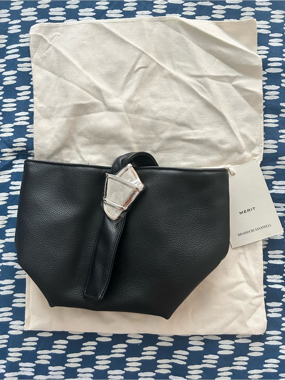 MERIT x Brandon Maxwell Black Faux Leather Shoulder Bag NWT Limited Edition